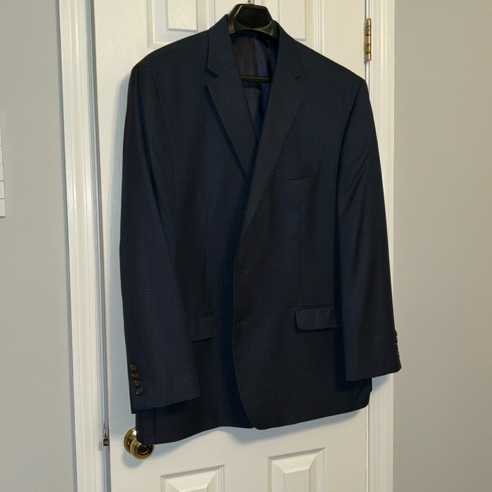 Ralph Lauren Men’s blue/blk plaid lined blazer 50R
